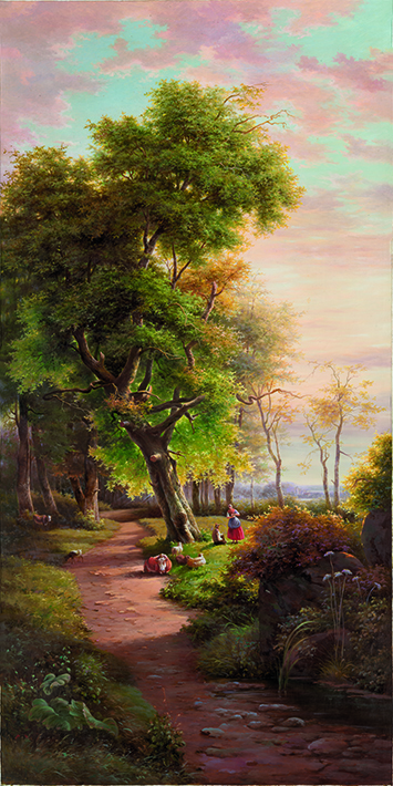高清沙岩喷绘肌里画
